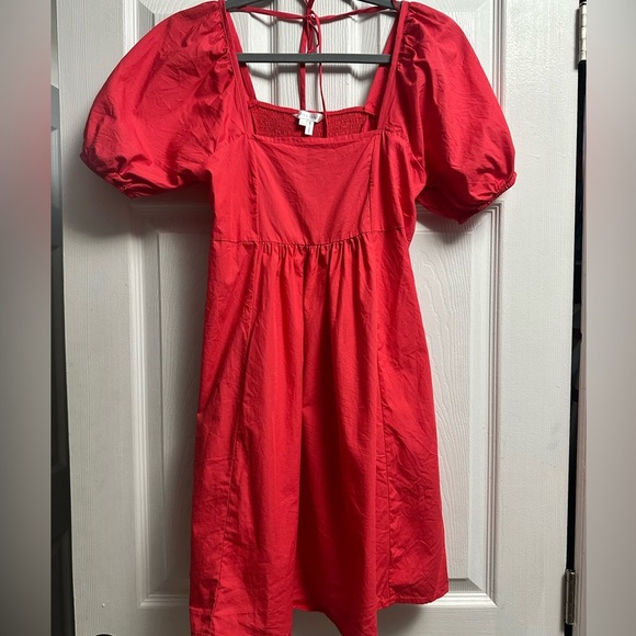 Draper James Ladies Square Neckline Tie Back Puff Sleeve Dress Small - Picture 3 of 11